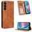 Mobigear Sensation Housse Samsung Galaxy M55 Etui Porte-Monnaie - Marron