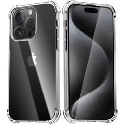Mobigear Cushion Transparent iPhone 15 Pro TPU souple Coque arrière Antichoc - Transparent