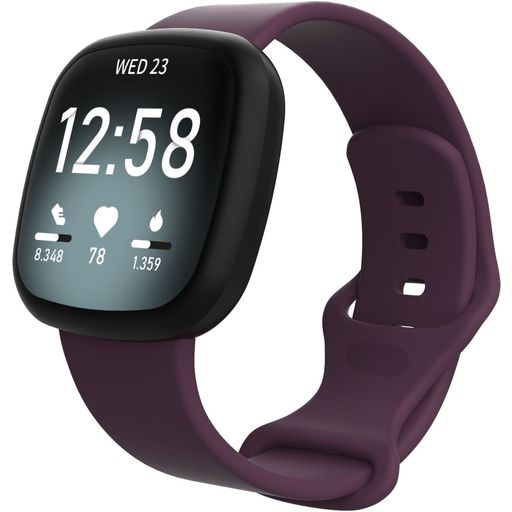 Mobigear Sport Dual Bracelet Silicone Fitbit Versa 3 Fermeture à clou et passant - Violet