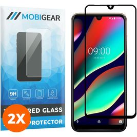 Mobigear Premium Wiko View 3 Pro Verre trempé Protection d'écran - Compatible Coque - Noir (Lot de 2)