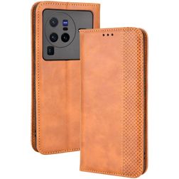Mobigear Sensation Housse Vivo X80 Pro Etui Porte-Monnaie - Cognac