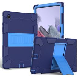 Mobigear ShieldStand Coque Samsung Galaxy Tab A8 10.5 (2021) Coque arrière en Plastique rigide,Silicone + Support Amovible - Bleu