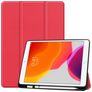 Mobigear Tri-Fold Gel Coque iPad 8 (2020) Etui en TPU,Similicuir + Porte-crayon - Rouge