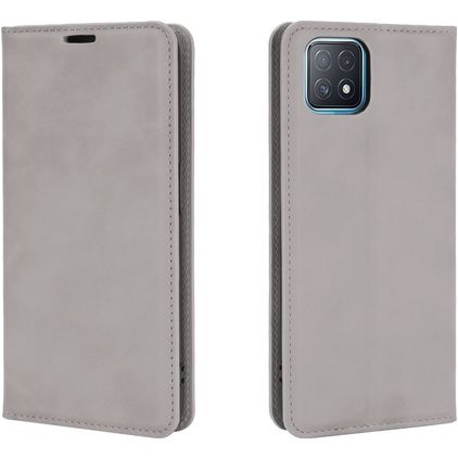 Mobigear Retro Slim OPPO A73 5G Étui Portefeuille - Gris