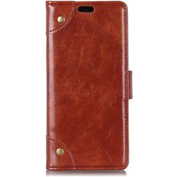 Mobigear Ranch Housse Motorola One Power Etui Porte-Monnaie - Marron