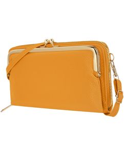 Antonio Fonzo Crossbody Clutch Snap Sac Téléphone - Large - Jaune