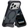 Mobiparts Hardcover Coque iPhone 17 Pro MagSafe Coque arrière Rigide avec Support Amovible - Satin Black