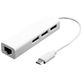 Mobigear - Hub USB-C vers Ethernet / USB-A - Blanc