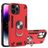 Mobigear Armor Ring Coque iPhone 14 Pro Max Coque arrière Rigide Anti-Chocs avec Anneau-Support - Rouge