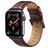 Mobigear Bologna Bracelet Cuir pour Apple Watch Fermeture boucle ardillon - 49/46/45/44 mm - Marron