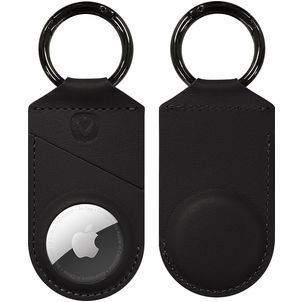 Valenta Snap Coque Apple AirTag Porte-clés en Cuir Véritable - Noir