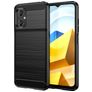 Mobigear Brushed Slim Coque POCO M5 Coque arrière en TPU Souple - Noir