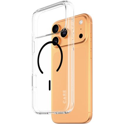 CARE by PanzerGlass Flagship Coque iPhone 17 Pro Max MagSafe Coque arrière Rigide - Transparent / Noir