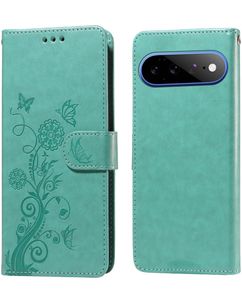 Mobigear Flowers Housse Google Pixel 11 Pro XL Etui Porte-Monnaie - Vert
