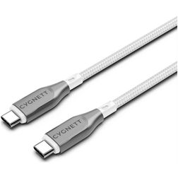 Cygnett Armoured Braided - Câble USB-C vers USB-C 1 mètre - Blanc