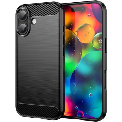 Mobigear Brushed Slim iPhone 17 TPU souple Coque arrière - Noir