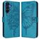 Mobigear Flowers Housse Samsung Galaxy A17 Etui Porte-Monnaie - Bleu