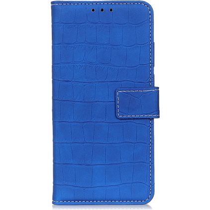 Mobigear Croco Motorola Moto G60s Étui Portefeuille - Bleu