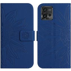 Mobigear Sunflower Motorola Moto G72 Étui Portefeuille - Bleu foncé