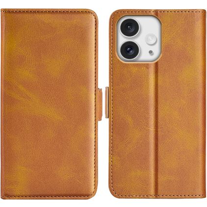 Mobigear Slim Magnet Housse iPhone 16 Pro Max Etui Porte-Monnaie - Cognac