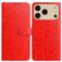Mobigear Flowers Housse iPhone 17 Pro Max Etui Porte-Monnaie - Rouge