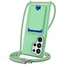 Mobigear Lanyard Card Samsung Galaxy S26 Ultra Coque avec cordon en Silicone et Porte-Cartes - Vert