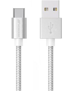 Mobigear Nylon Câble USB-A vers USB-C 1 mètre - Blanc