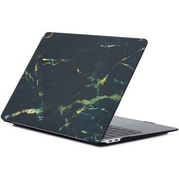 Mobigear Marble MacBook Air 13 pouces (2018-2020) Coque rigide pour MacBook - Noir / Marron - Modèle A1932 / A2179 / A2337