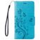 Mobigear Flowers Housse iPhone SE (2020) Etui Porte-Monnaie - Bleu
