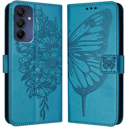 Mobigear Butterfly Housse Samsung Galaxy A16 Etui Porte-Monnaie - Bleu