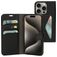 Mobiparts Classic Wallet Housse iPhone 15 Pro Etui Porte-Monnaie - Noir