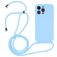 Mobigear Lanyard iPhone 14 Pro Max Coque avec cordon en Silicone - Baby Blue