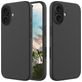 Mobigear Rubber Touch Coque iPhone 16 Coque arrière en Silicone - Noir