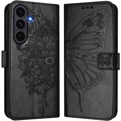 Mobigear Butterfly Housse Samsung Galaxy S26 FE Etui Porte-Monnaie - Noir