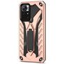 Mobigear Armor Stand Coque Xiaomi Redmi Note 11T Coque arrière Rigide Anti-Chocs avec Support Amovible - Rose doré
