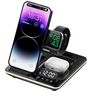 Mobigear AlarmDock Station de Charge QI pour Smartphone / AirPods & Apple Watch avec Réveil - Noir