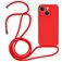 Mobigear Lanyard iPhone 14 Plus Coque avec cordon en Silicone - Rouge