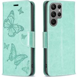 Mobigear Butterfly Samsung Galaxy S23 Ultra Étui Portefeuille - Vert