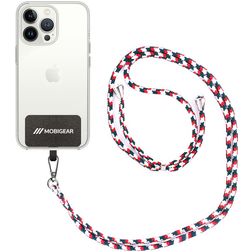 Mobigear Lanyard - Cordon de téléphone universel ajustable - Blanc / Rouge / Vert