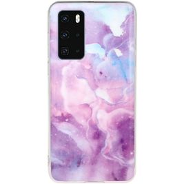 Mobigear Marble Coque Huawei P40 Coque arrière en TPU Souple - Violet