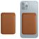 Mobigear Wallet - Porte Cartes en - 3 Cartes - Compatible MagSafe - Marron
