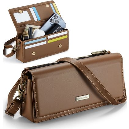 CaseMe ME30 Crossbody Sac téléphone - Large - Marron