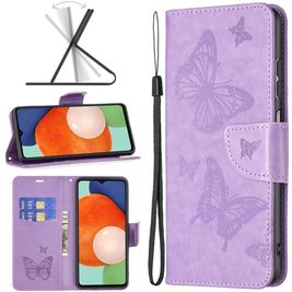 Mobigear Butterfly Housse Samsung Galaxy A13 4G Etui Porte-Monnaie - Violet