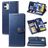 Mobigear Snap Button Housse iPhone 12 Pro Etui Porte-Monnaie - Bleu