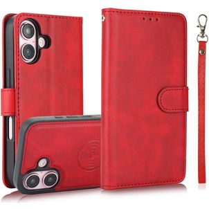 Mobigear Wallet Housse iPhone 16 Plus Etui avec Coque Détachable Porte-Monnaie - Rouge