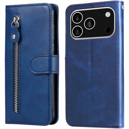 Mobigear Zipper Housse iPhone 17 Pro Etui Porte-Monnaie - Bleu