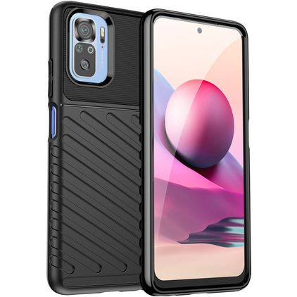 Mobigear Groove Coque POCO M5s Coque arrière en TPU Souple - Noir