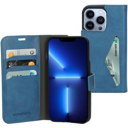Mobiparts Classic Wallet Housse iPhone 13 Pro Etui Porte-Monnaie - Steel Blue
