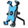 Mobigear PushHold Support Moto Rétroviseur Pince Universel - Bleu
