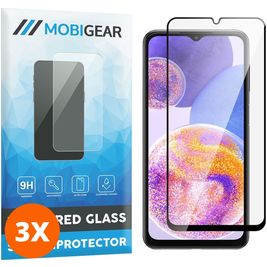 Mobigear Premium Samsung Galaxy A23 Verre trempé Protection d'écran - Compatible Coque - Noir (Lot de 3)